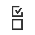 Linear Check icon. Approved symbol. Ok icon. Check button sign. Tick icon. Checkpoint. Linear style sign for mobile