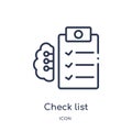 Linear check list icon from Artificial intellegence and future technology outline collection. Thin line check list vector isolated