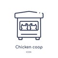 Linear chicken coop icon from Agriculture farming and gardening outline collection. Thin line chicken coop vector isolated on