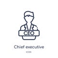 Linear chief executive officer icon from Business outline collection. Thin line chief executive officer icon isolated on white