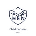 Linear child consent icon from Gdpr outline collection. Thin line child consent icon isolated on white background. child consent