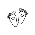 Linear child feet icon