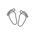Linear child foot icon