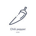 Linear chili pepper icon from Food outline collection. Thin line chili pepper icon isolated on white background. chili pepper