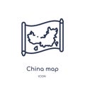 Linear china map icon from Countrymaps outline collection. Thin line china map vector isolated on white background. china map