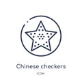 Linear chinese checkers icon from Entertainment outline collection. Thin line chinese checkers icon isolated on white background.