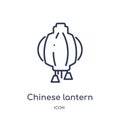 Linear chinese lantern icon from Cultures outline collection. Thin line chinese lantern icon isolated on white background. chinese