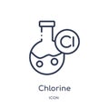 Linear chlorine icon from Hygiene outline collection. Thin line chlorine icon isolated on white background. chlorine trendy