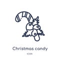 Linear christmas candy sticks icon from Food outline collection. Thin line christmas candy sticks icon isolated on white