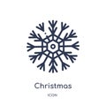 Linear christmas snowflake icon from Christmas outline collection. Thin line christmas snowflake vector isolated on white