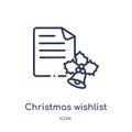 Linear christmas wishlist icon from Christmas outline collection. Thin line christmas wishlist vector isolated on white background