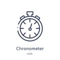 Linear chronometer running icon from Measurement outline collection. Thin line chronometer running icon isolated on white