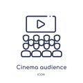 Linear cinema audience icon from Cinema outline collection. Thin line cinema audience vector isolated on white background. cinema