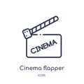 Linear cinema flapper icon from Cinema outline collection. Thin line cinema flapper vector isolated on white background. cinema