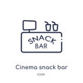 Linear cinema snack bar icon from Cinema outline collection. Thin line cinema snack bar vector isolated on white background.