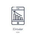 Linear circular graphic of mobile icon from Business and analytics outline collection. Thin line circular graphic of mobile vector