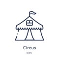 Linear circus icon from Kids and baby outline collection. Thin line circus icon isolated on white background. circus trendy Royalty Free Stock Photo