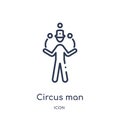 Linear circus man icon from Behavior outline collection. Thin line circus man vector isolated on white background. circus man