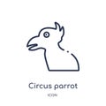 Linear circus parrot icon from Circus outline collection. Thin line circus parrot vector isolated on white background. circus