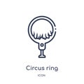 Linear circus ring icon from Circus outline collection. Thin line circus ring vector isolated on white background. circus ring Royalty Free Stock Photo