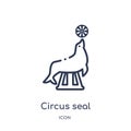 Linear circus seal icon from Circus outline collection. Thin line circus seal vector isolated on white background. circus seal