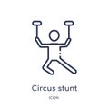 Linear circus stunt icon from Circus outline collection. Thin line circus stunt vector isolated on white background. circus stunt