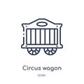 Linear circus wagon icon from Circus outline collection. Thin line circus wagon vector isolated on white background. circus wagon