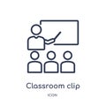 Linear classroom clip icon from General outline collection. Thin line classroom clip icon isolated on white background. classroom