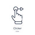 Linear clicker icon from Cursor outline collection. Thin line clicker vector isolated on white background. clicker trendy