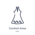 Linear cocktail dress icon from Clothes outline collection. Thin line cocktail dress vector isolated on white background. cocktail