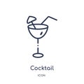 Linear cocktail icon from Brazilia outline collection. Thin line cocktail vector isolated on white background. cocktail trendy