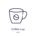 Linear coffee cup icon from Brazilia outline collection. Thin line coffee cup vector isolated on white background. coffee cup