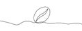 Linear coffee grain background. One continuous line drawing of a coffee bean Royalty Free Stock Photo