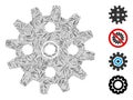 Linear Cogwheel Icon Vector Mosaic