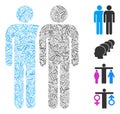 Linear Gay Couple Icon Vector Collage Royalty Free Stock Photo