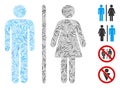 Linear Toilet Persons Icon Vector Mosaic