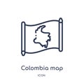 Linear colombia map icon from Countrymaps outline collection. Thin line colombia map vector isolated on white background. colombia