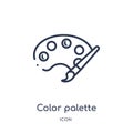 Linear color palette icon from Creative process outline collection. Thin line color palette vector isolated on white background. Royalty Free Stock Photo