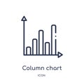 Linear column chart icon from Business outline collection. Thin line column chart icon isolated on white background. column chart