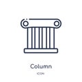 Linear column icon from History outline collection. Thin line column icon isolated on white background. column trendy illustration