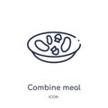 Linear combine meal icon from Bistro and restaurant outline collection. Thin line combine meal vector isolated on white background