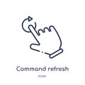 Linear command refresh gesture icon from Hands and guestures outline collection. Thin line command refresh gesture icon isolated