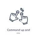 Linear command up and down gesture icon from Hands and guestures outline collection. Thin line command up and down gesture icon