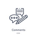 Linear comments icon from Feedback outline collection. Thin line comments vector isolated on white background. comments trendy