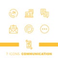 Linear communication icons set. Universal communication icon