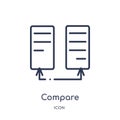 Linear compare icon from Human resources outline collection. Thin line compare icon isolated on white background. compare trendy