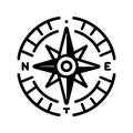 linear compass icon isolated