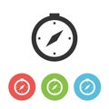 Linear compass vector simple flat icon