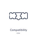 Linear compatibility icon from General outline collection. Thin line compatibility icon isolated on white background.