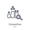 Linear competitive icon from Ethics outline collection. Thin line competitive vector isolated on white background. competitive